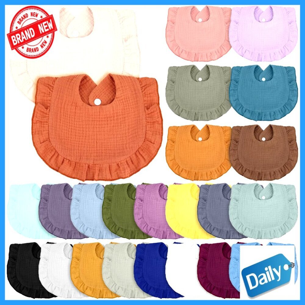 24-Pack Muslin Drool Bibs Adjustable Teething Bibs for Babies Newborns